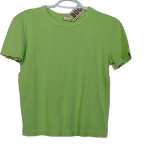 🐱 BOCA  Size 3 Green Short Sleeve Top. Vintage Made in Canada T-shirt